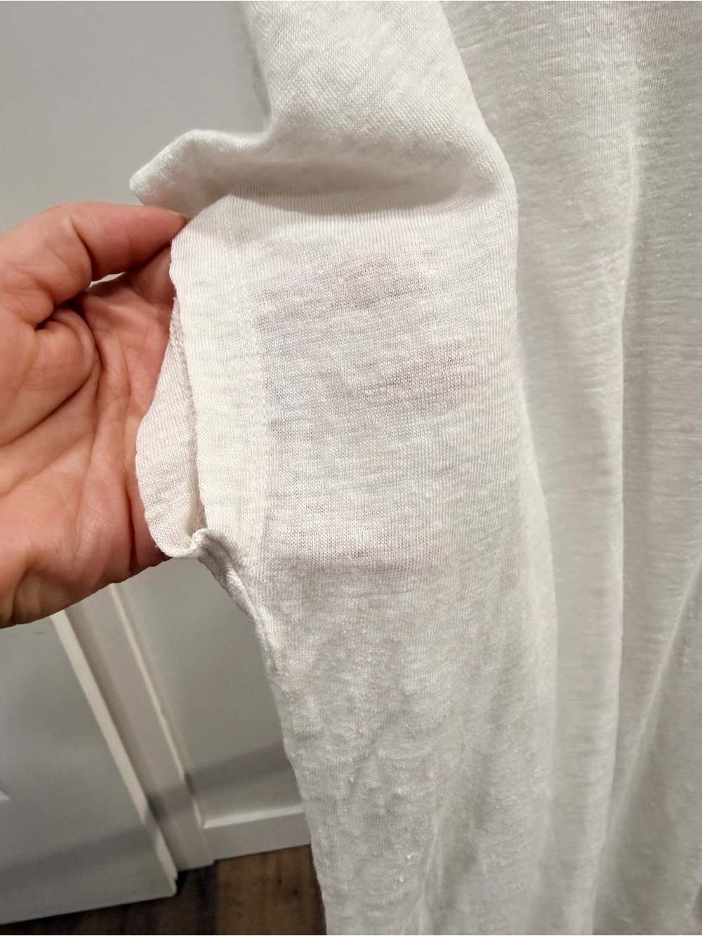 Joie White Scoop Neck Short Sleeve 100% Linen Tee - Picture 3 of 5